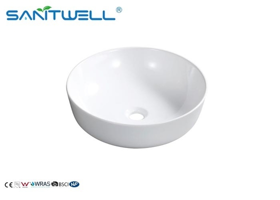 Top Mounter Ceramic Art Basin Self - Cleaning Glaze With Overflow 420 * 420 * 130mm