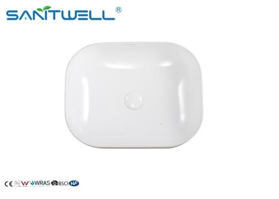 White Ceramic Counter Wash Basin Classic Design 400 * 500 * 140 Mm Size