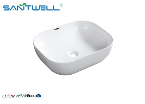 White Ceramic Counter Wash Basin Classic Design 400 * 500 * 140 Mm Size