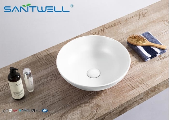 400 * 400 * 155 Mm Art Wash Basin Above Counter Mountings With White Color