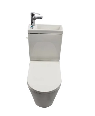 2 in 1 Water Saving Commode Ceramic Toilet Bowl and Hand Wash Basin Combination Combo Wc Toilet Set with Built in Sink