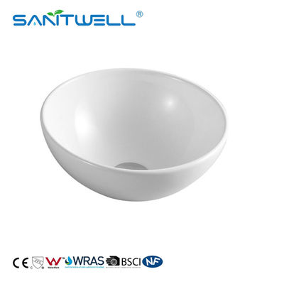 Modern Small Size Round Bowl Shape Above Counter Mounting Ceramic Washbasin for Bathroom