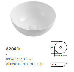 Round Shape Small Size Wash Basin Bathroom Ceramic Bowl Table Top Art Basin