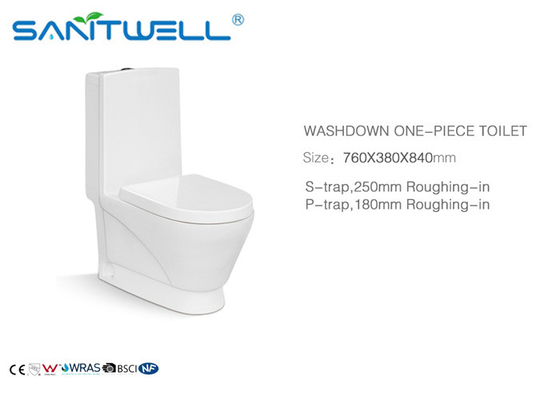 Single Wall Faced Toilet Suite Horizontal / Vertical 760 * 380 * 840 Mm SWC2711