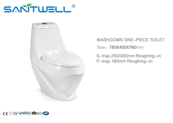 Modern Style Ceramic Toilet , One Piece Toilet With Soft Close Seat 780 * 400 * 760 Mm