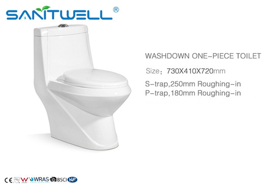 Adjustable Ceramic Toilet With Soft Closing Quick Release Seat 730 * 410 * 720 Mm