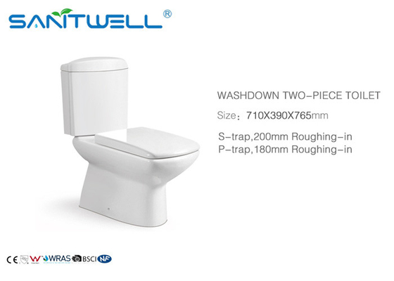 Construction / Real Ceramic Chaozhou Design Washdown Two Piece Toilet For Estate Building Project