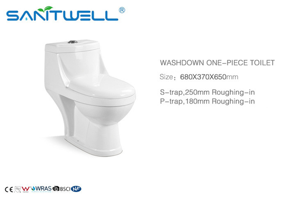 North America Style Ceramic Toilet 680 * 370 * 650 MmDimension SWC2311