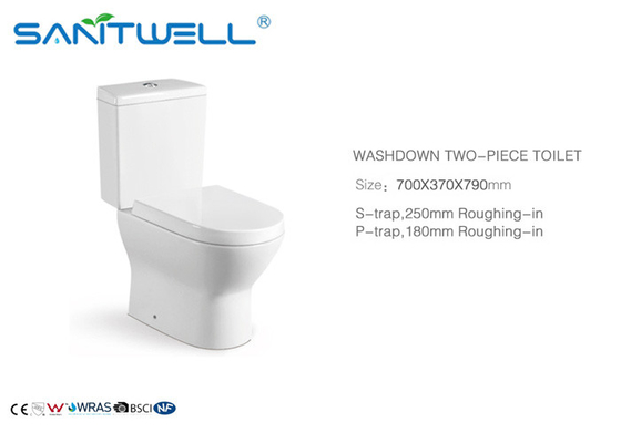 Chaozhou Bathroom SWC2221 Ceramic Toilet 700 * 370 * 790 MM  Two Piece Toilets