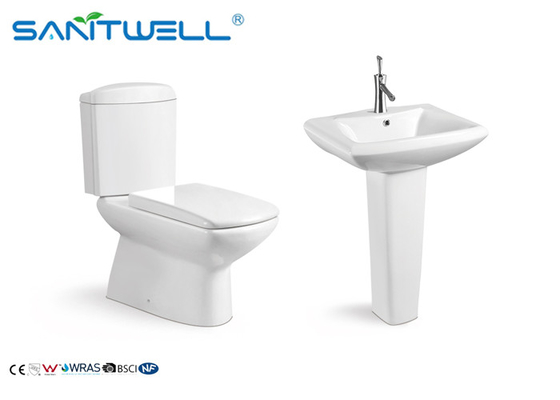 Commode Flushing Ceramic Toilet Comfort Height 710 * 390 * 765 Mm SWC921