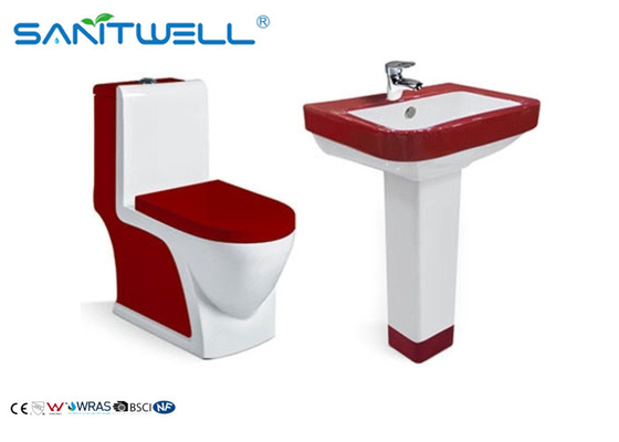 Commercial Colored Single Piece Toilet Common Glaze SWC111 720*365*785 MM Ceramic basin