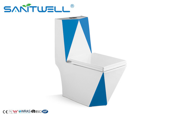 Dual Flush One Piece Wc , Ceramic Single Unit Toilet SWC511 800*380*840 Mm