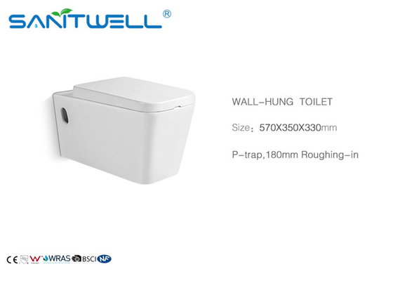 P Trap Wall Mounted WC Bowl SWC325 570*350*330 Mm Ceramic Material