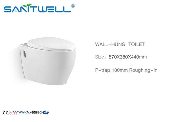 Grade A Ceramic Wall Hanging Wc SWC425 / Wall Flush Toilet 570*380*440 Mm