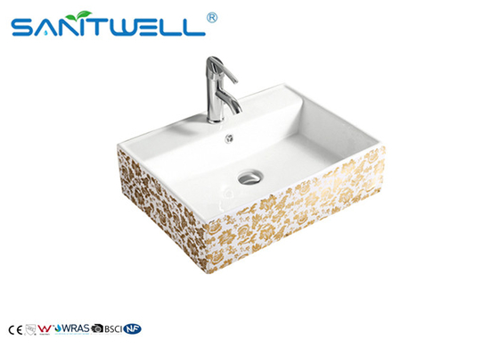 Art Round Gloden Ceramic Above Counter Basins AB8221G 585×440×160mm