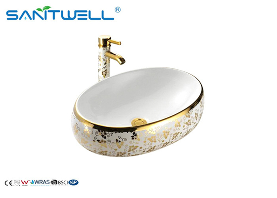 Top Mounting Ceramic Art Basin Wash Hand Sink AB8252 595×420×155mm