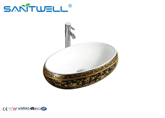 Top Mounting Ceramic Art Basin Wash Hand Sink AB8252 595×420×155mm
