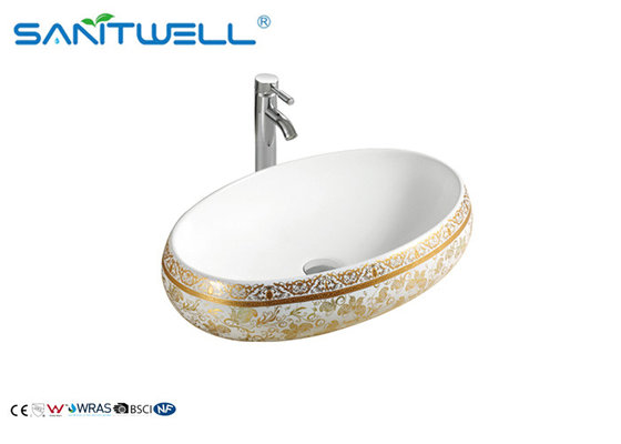 Counter Top Ceramic Art Basin Oval Shape AB8252F Bathroom Mounting Hardware