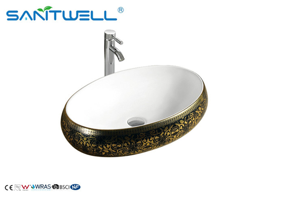 Counter Top Ceramic Art Basin Oval Shape AB8252F Bathroom Mounting Hardware