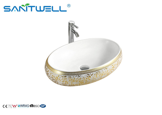 Counter Top Ceramic Art Basin Oval Shape AB8252F Bathroom Mounting Hardware