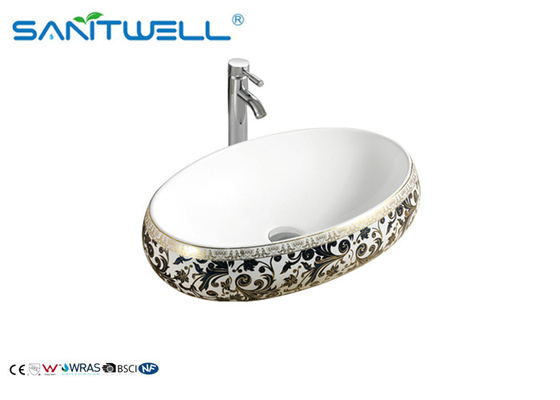 Counter Top Ceramic Art Basin Oval Shape AB8252F Bathroom Mounting Hardware