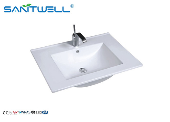 Portable Hand Wash Basin / White Ceramic Counter Top Basin AB8003-60