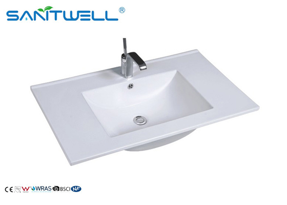 Smoothly White Countertop Sink / Cabinet Ceramic Basin Sink AB8003-80 Bathroom Sink Basins