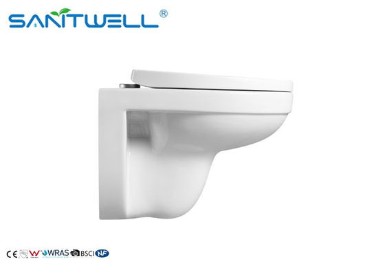 Elongated P Trap Sanitary Wall Mounted WC / Bowl Hanging Toilet 24.5 KGS