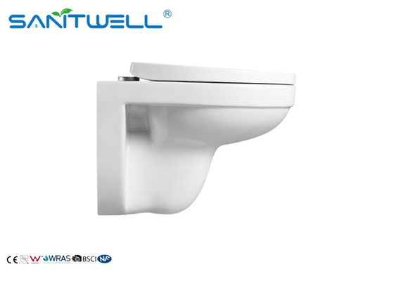 Elongated P Trap Sanitary Wall Mounted WC / Bowl Hanging Toilet 24.5 KGS