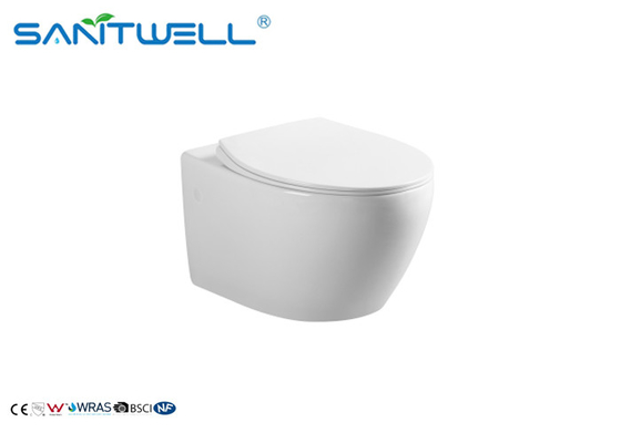 Modern Style Water Saving Toilets / Bathroom Round Wall Hung Toilet