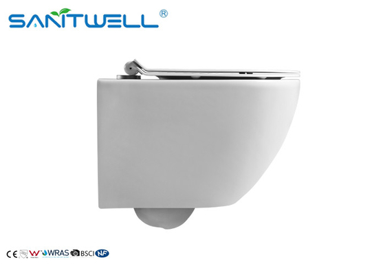 Ceramic Wall Mounted WC Sanitary Ware Rimless Small Size Wall Mounted Toilet