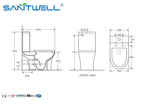 Sanitary Ware Ceramic Wc Toilet Washdown S Trap P Trap Two Piece Floor Standing