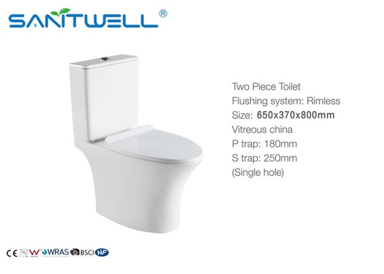 Hotel Bathroom Close Coupled Toilet Soft Close Seat Cover 650*370*800mm