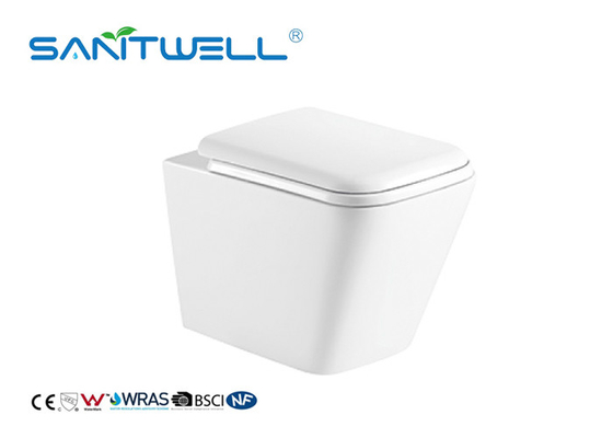Water Saving Toilets Wall Hung Gravity Flushing For Hotel European Standard