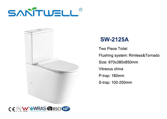 New Design Chaozhou Two Piece WC Close Coupled Toilet Floor Standing With CE Certification