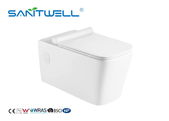 White Color Wall Mounted WC Wall Hung Toilet Sewage Smooth 585 * 360 * 360mm