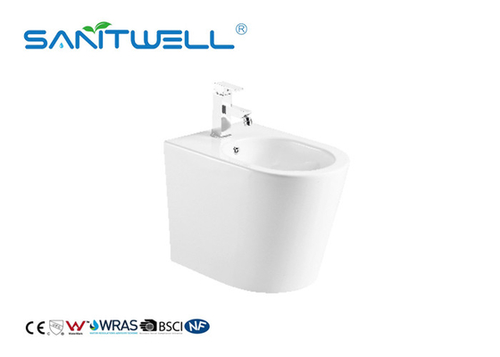 Washdown Floor Mounted Bidet White Color Elongated Bowl Type Nano Glazing