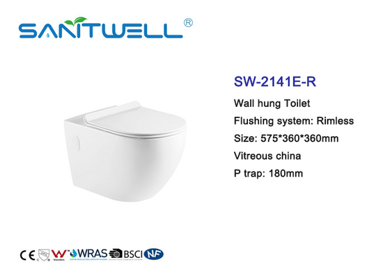 Gravity Flushing Chaozhou Wall Mounted Wc Toilet One Piece Structure 575 * 360 * 360mm