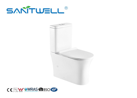 Two Piece Close Coupled Toilet Modern Ceramic Toilet With P Trap For Bathroom