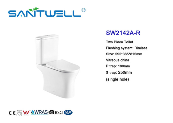 Chaozhou Fashionable Rimless Close Coupled Wc Toilet Floor Standing Washdown Flushing