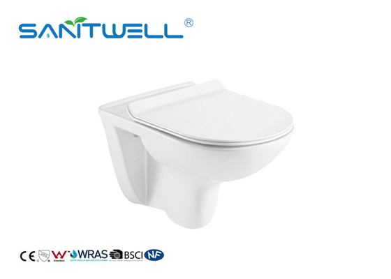Fashionable Wall Hung Wc Toilet White Color Self Clean European Style
