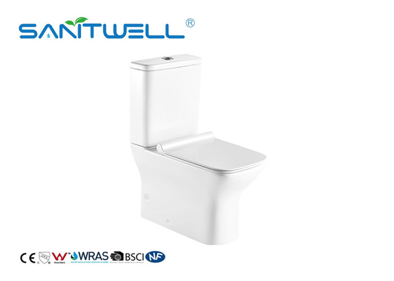 Ceramic White Color Close Coupled Toilet / Washdown Two Piece Toilet