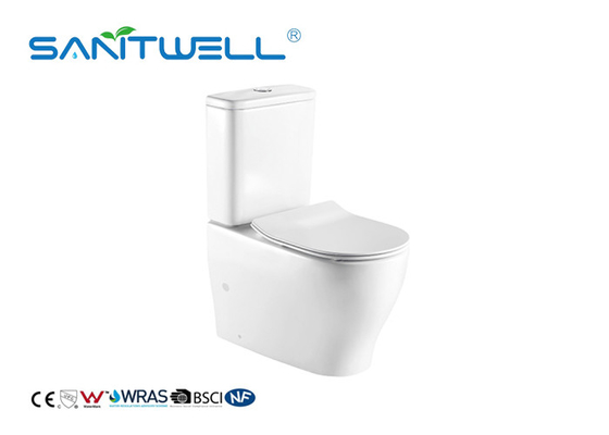 High Effeciency Water Saving Toilets White Ceramic Floor Standing Two Piece Structure