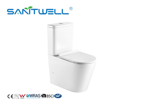 Nano Glazing Water Saving Wc Two Piece With P Trap White Ceramic Material