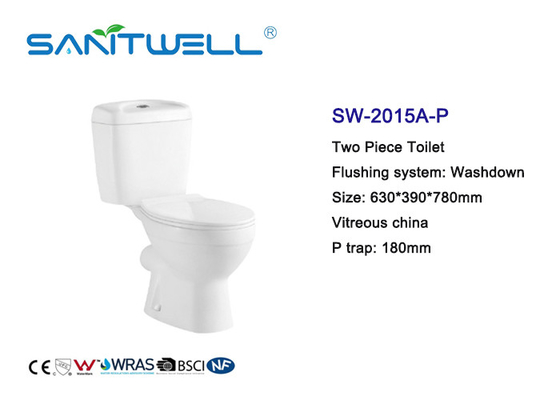 Comfortable Chazhou New Popular Close Coupled Toilet Washdown Wc With P Trap Flushing System