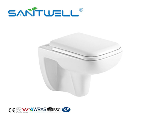Sanitary Ware Rimless Wall Mounted WC Toilet With White Color P Trap