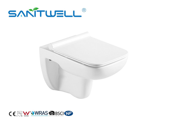 Rimless Flushing Wall Hanging Toilet Smooth Sewage Compact Structure ODM / OEM