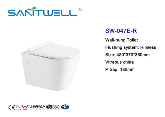 Self Clean Wall Mounted WC Ceramic Material Various Colors 480 * 370 * 360mm