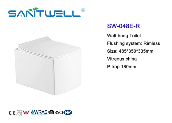 Gravity Flushing Wall Mounted WC Wall Hanging Toilet Anti - Blocking