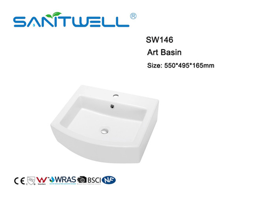 Self Cleaning Ace Wash Basin / Hand Wash Basin High Gloss OEM Service